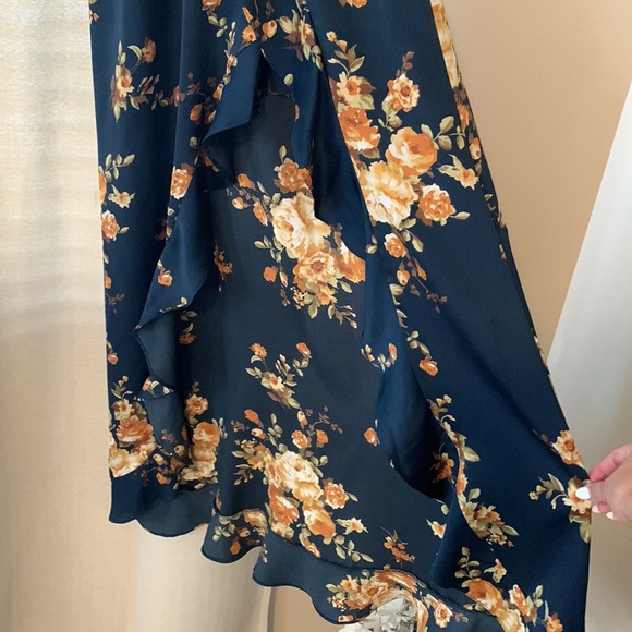 Floral navy blue dress, Small - Picture 5 of 7